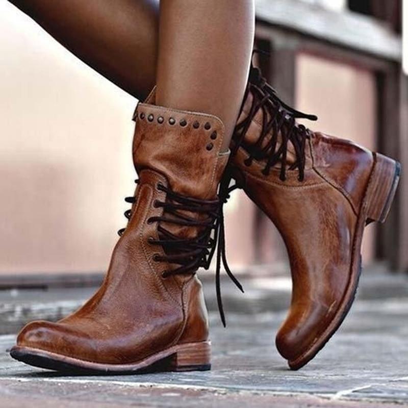 Willow™ - Vintage Lace-Up Ankle Boots