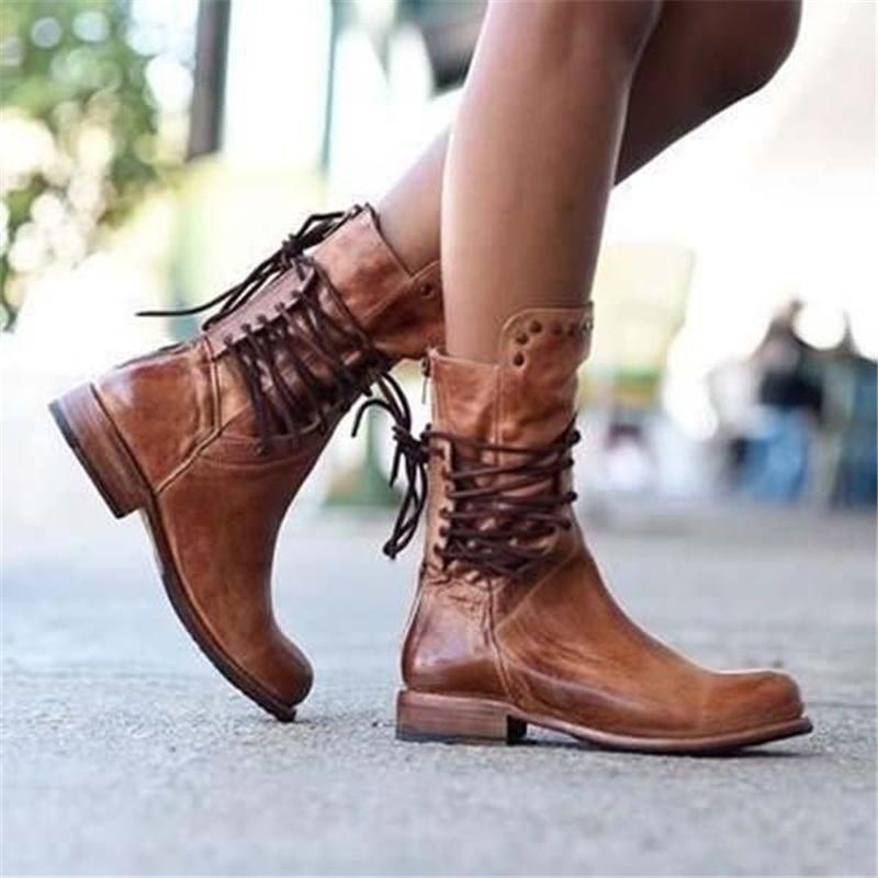 Willow™ - Vintage Lace-Up Ankle Boots