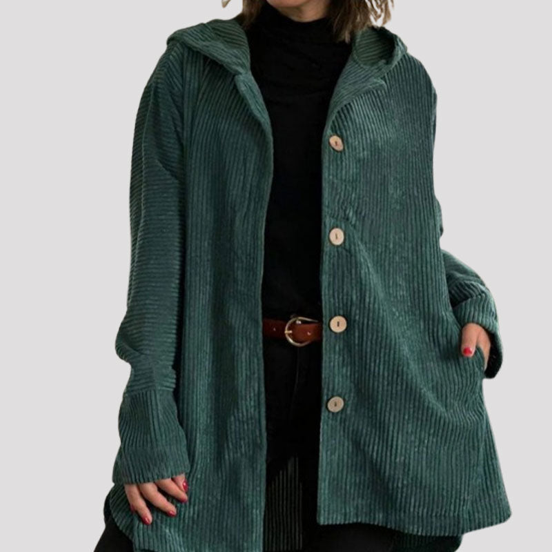 Ava | Casual velvet jacket with hood for autumn π