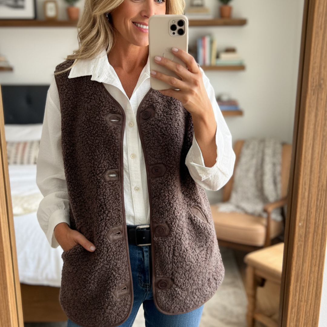 Freya™ – Warm Knit Button Vest