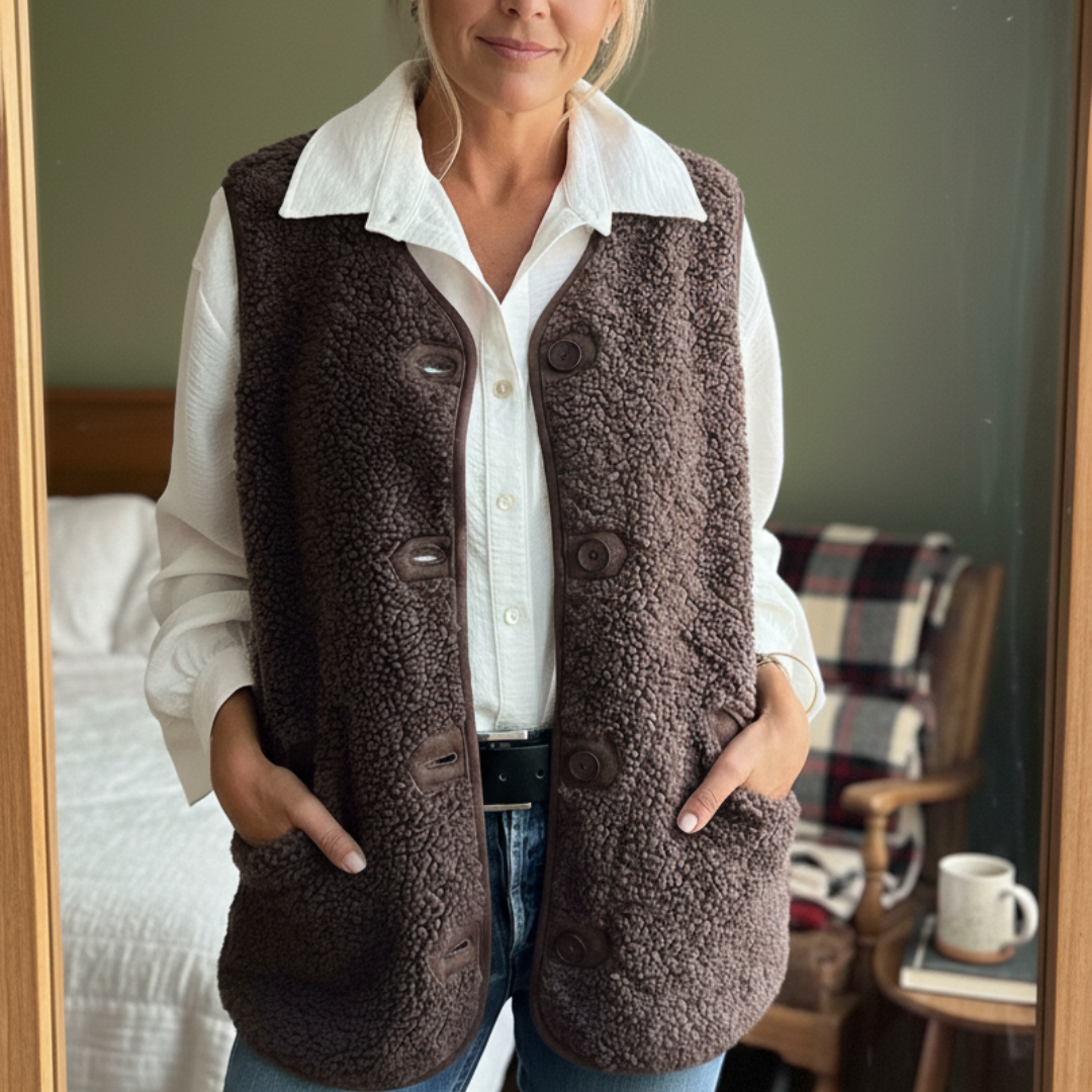 Freya™ – Warm Knit Button Vest