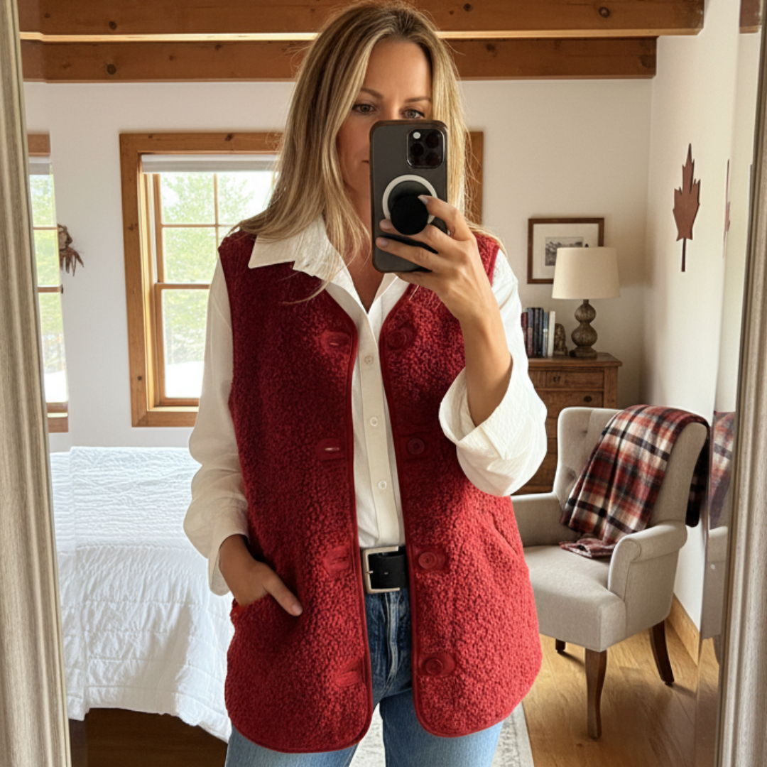 Freya™ – Warm Knit Button Vest