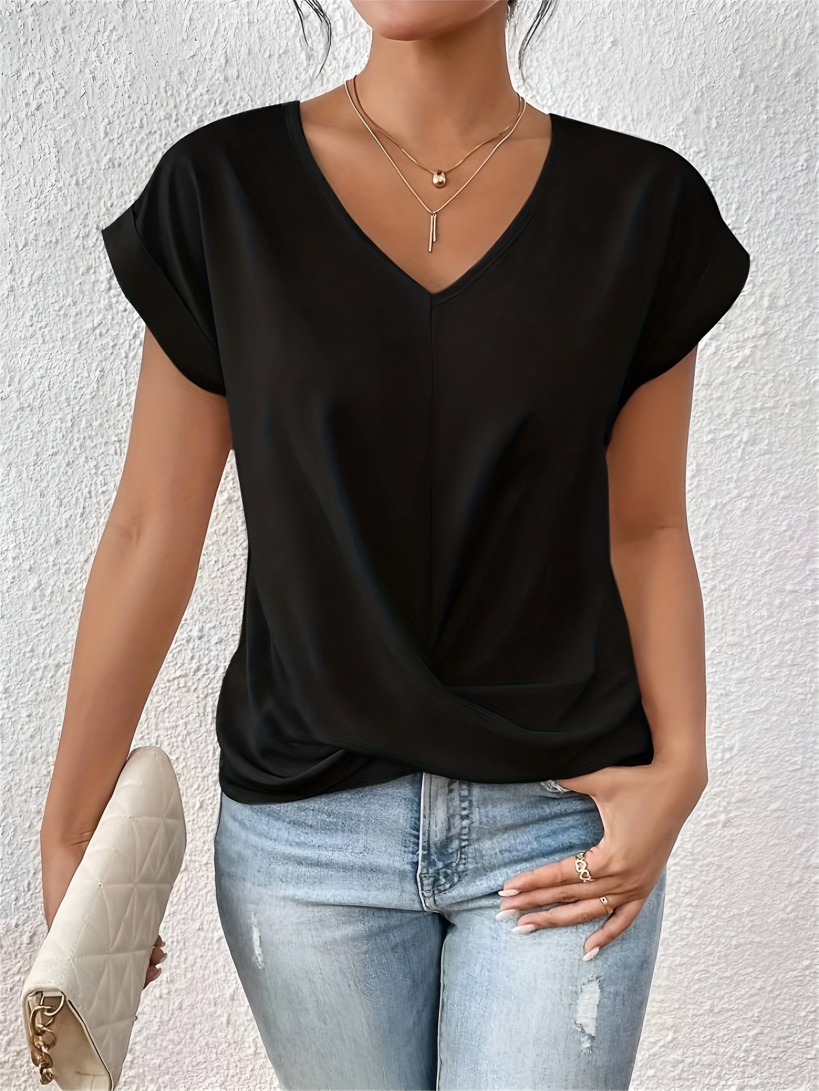 Serena™ – Soft Knit V-Neck Tee