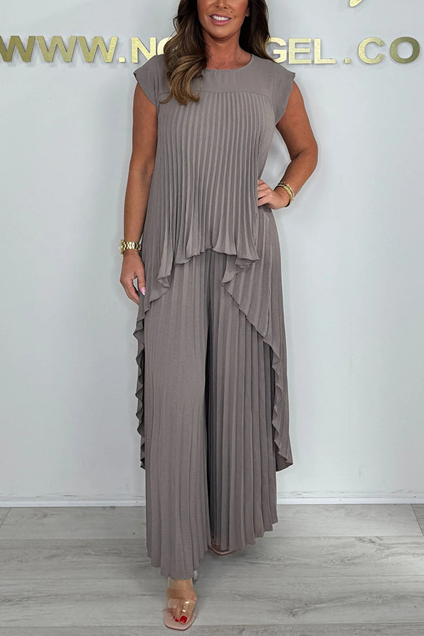 Liora™ – Pleated Elegance Two-Piece Set