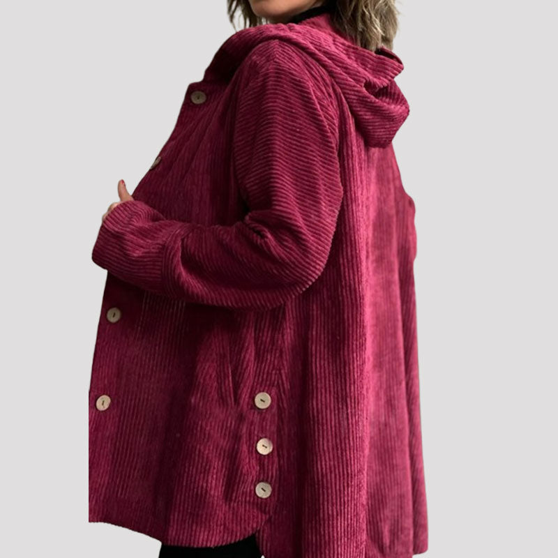 Ava | Casual velvet jacket with hood for autumn π
