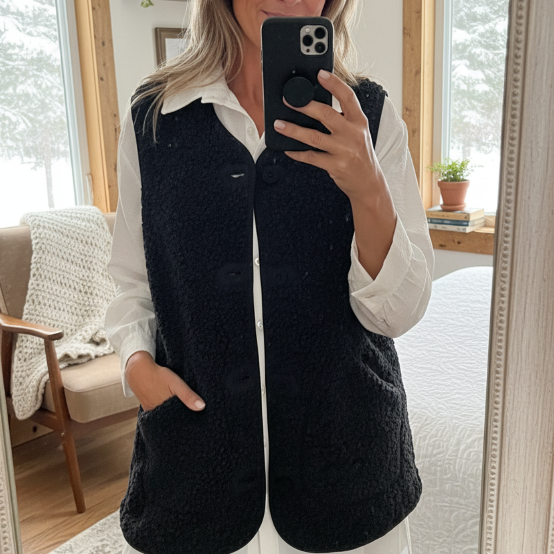Freya™ – Warm Knit Button Vest