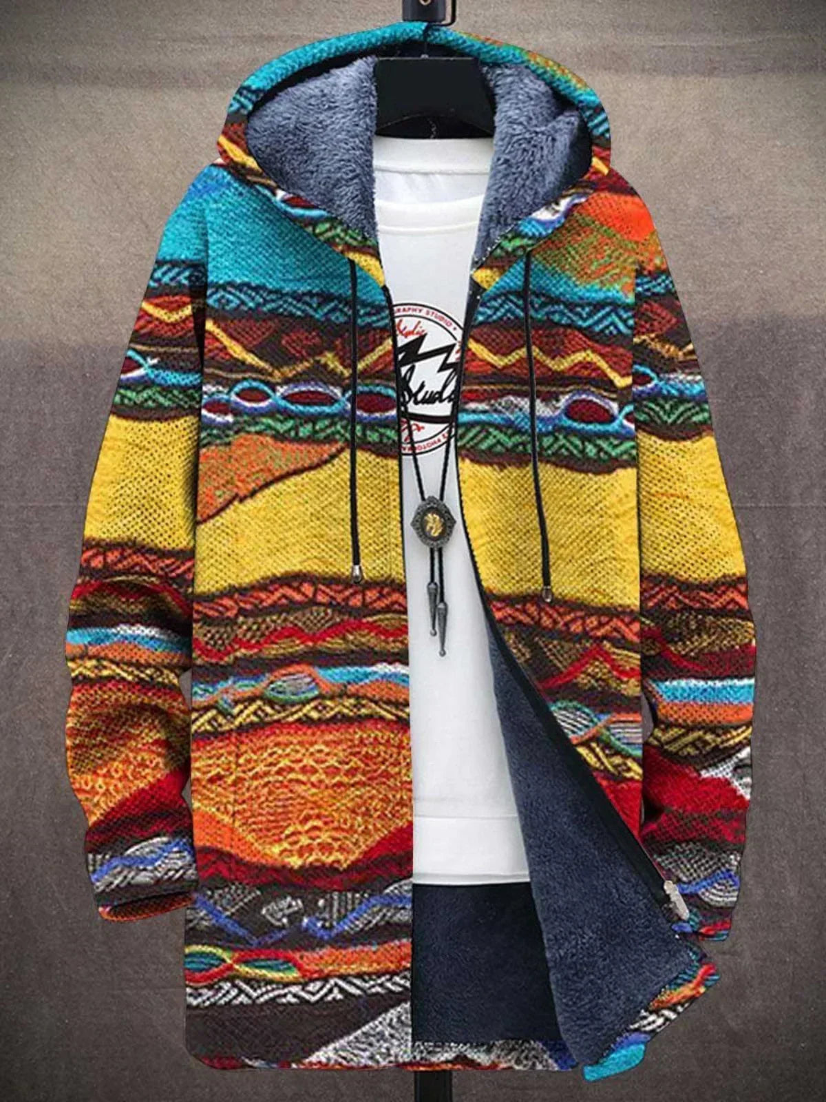 Carys™ – Vibrant Mosaic Knit Cardigan