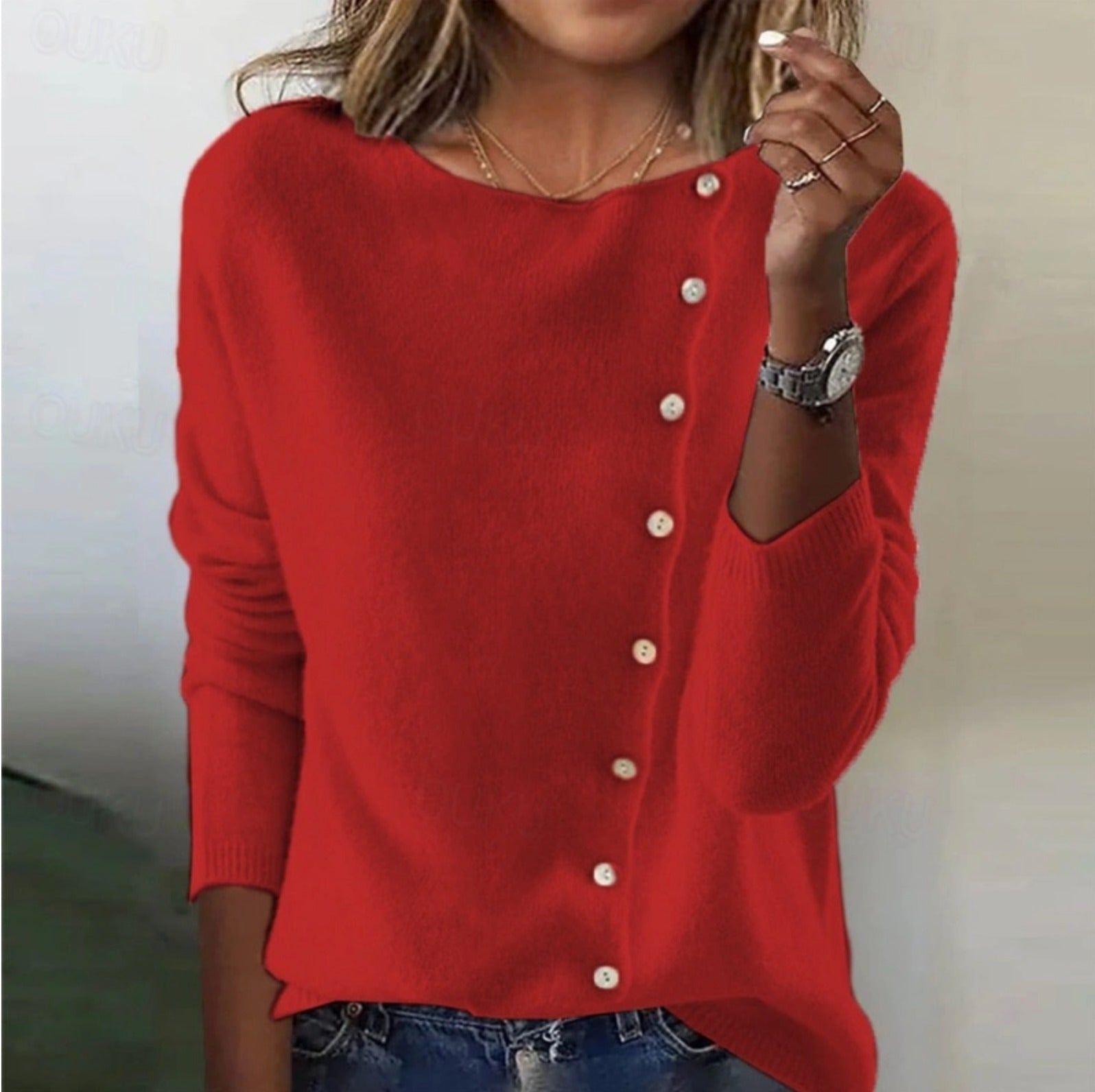 Clara - Cozy Long Sleeve Knit Sweater