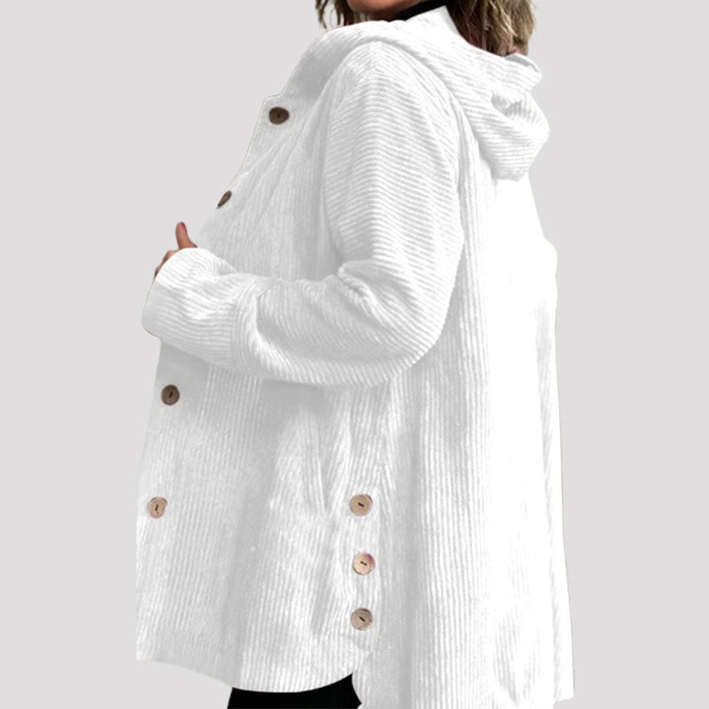 Ava | Casual velvet jacket with hood for autumn 🍂