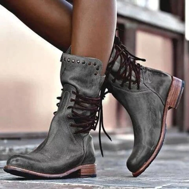 Willow™ - Vintage Lace-Up Ankle Boots