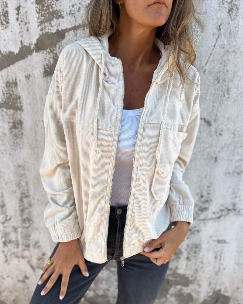Eloise – Lightweight Corduroy Zip Jacket