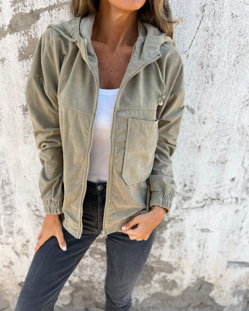 Eloise – Lightweight Corduroy Zip Jacket