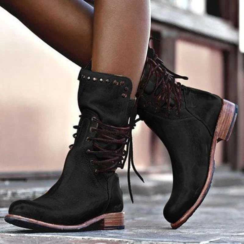 Willow™ - Vintage Lace-Up Ankle Boots