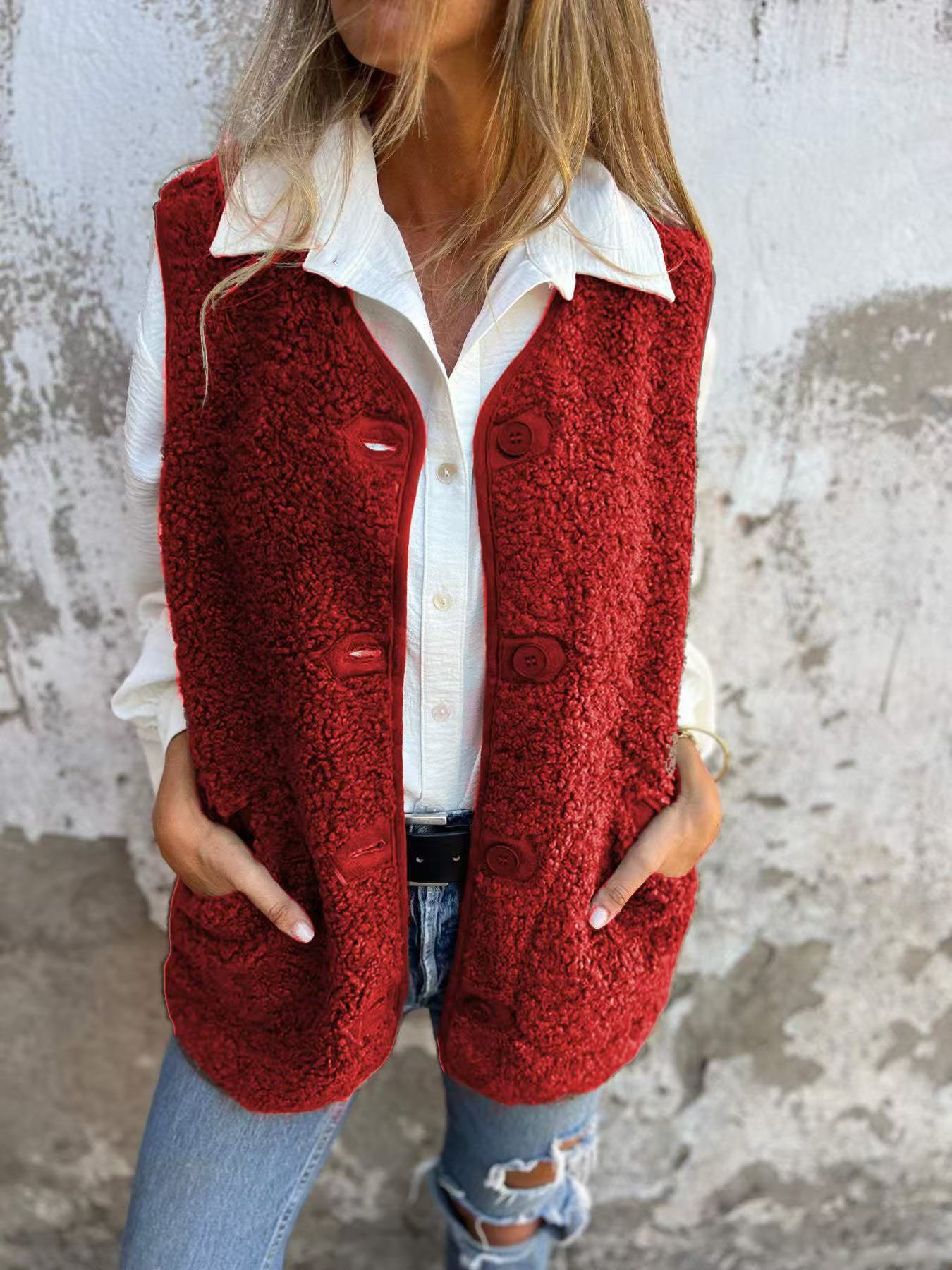 Freya™ – Warm Knit Button Vest