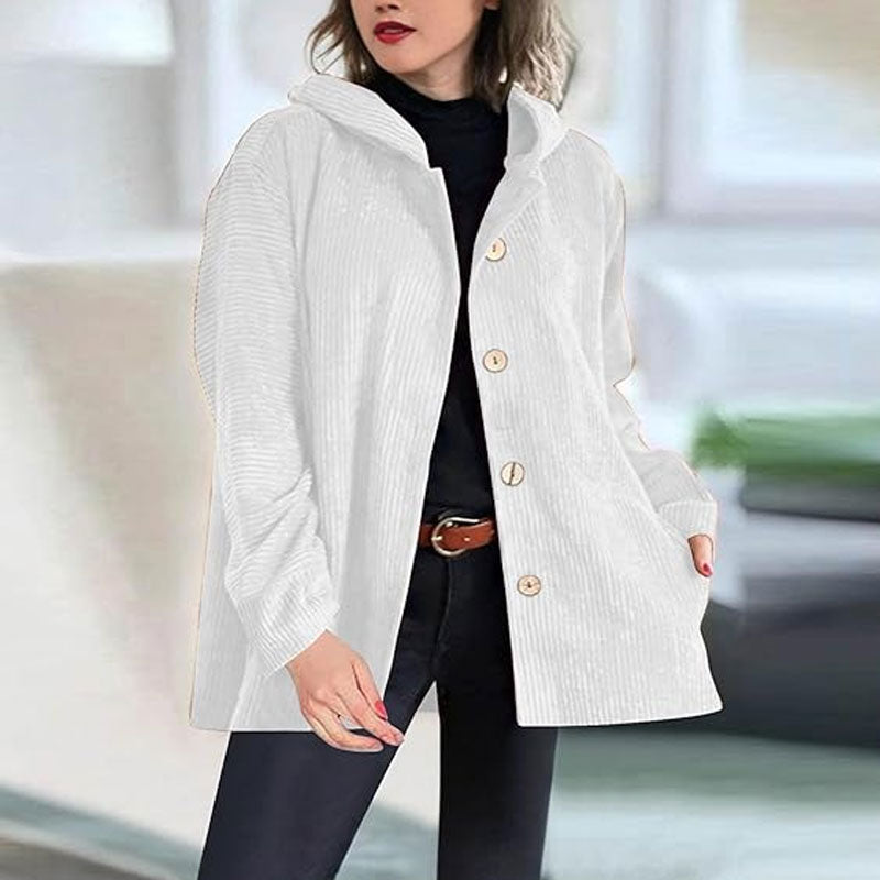 Ava | Casual velvet jacket with hood for autumn 🍂
