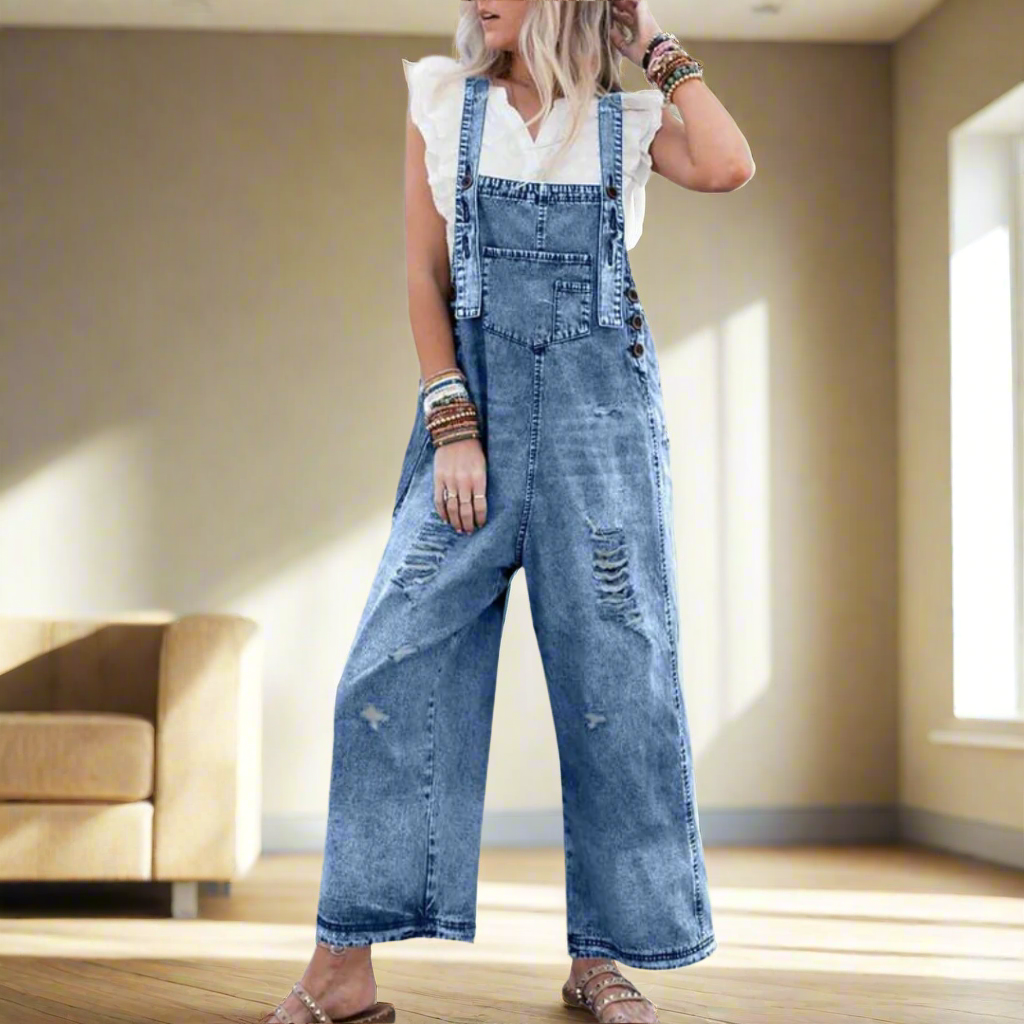 Maribel™ – Vintage Wash Adjustable Jumpsuit