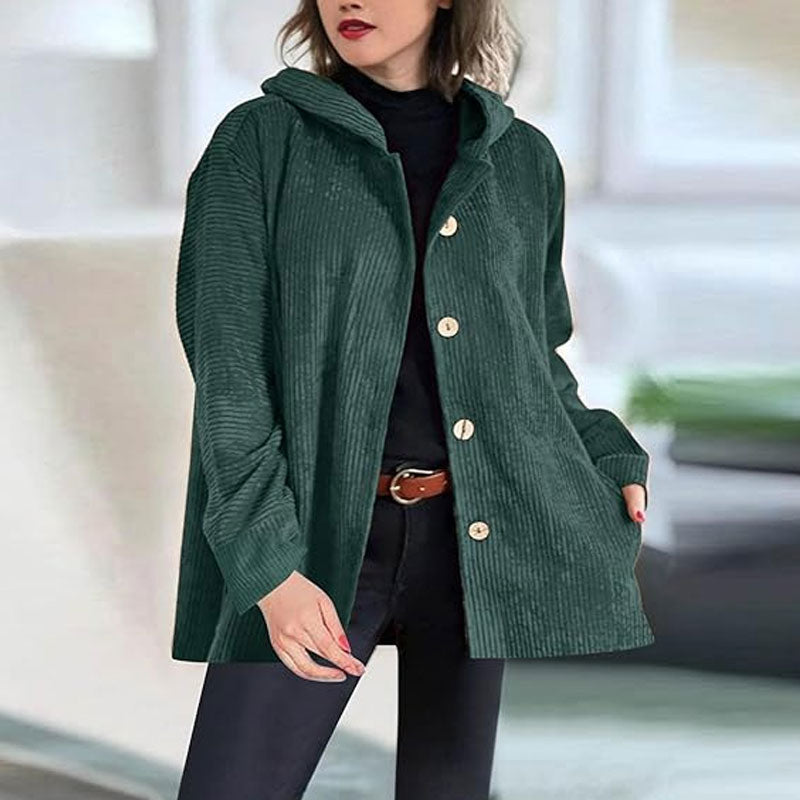 Ava | Casual velvet jacket with hood for autumn 🍂