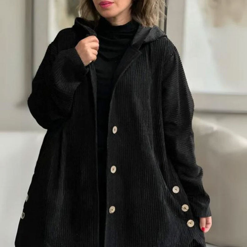Ava | Casual velvet jacket with hood for autumn 🍂