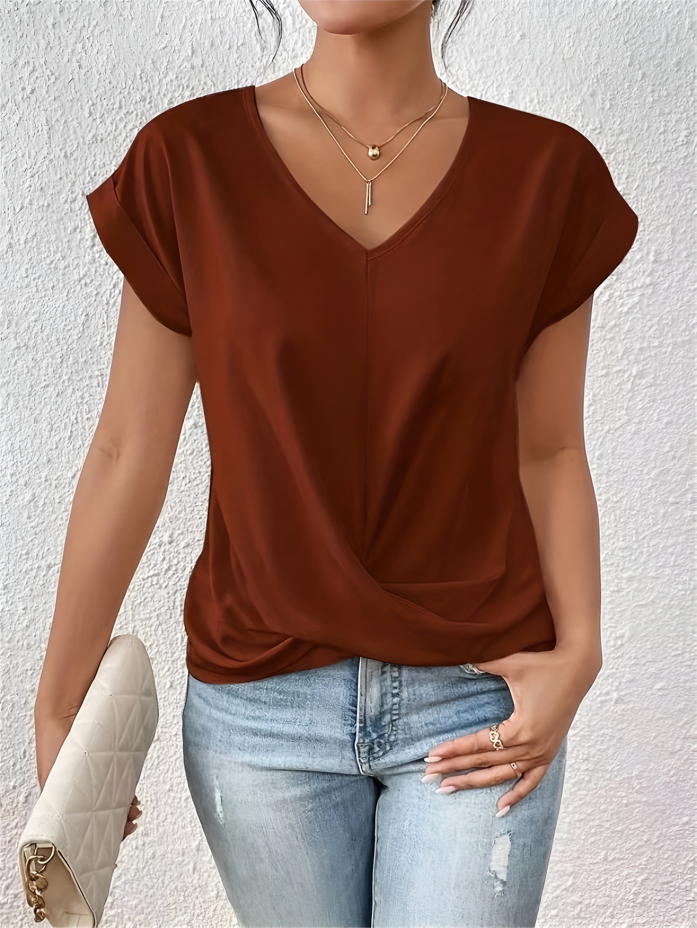Serena™ – Soft Knit V-Neck Tee