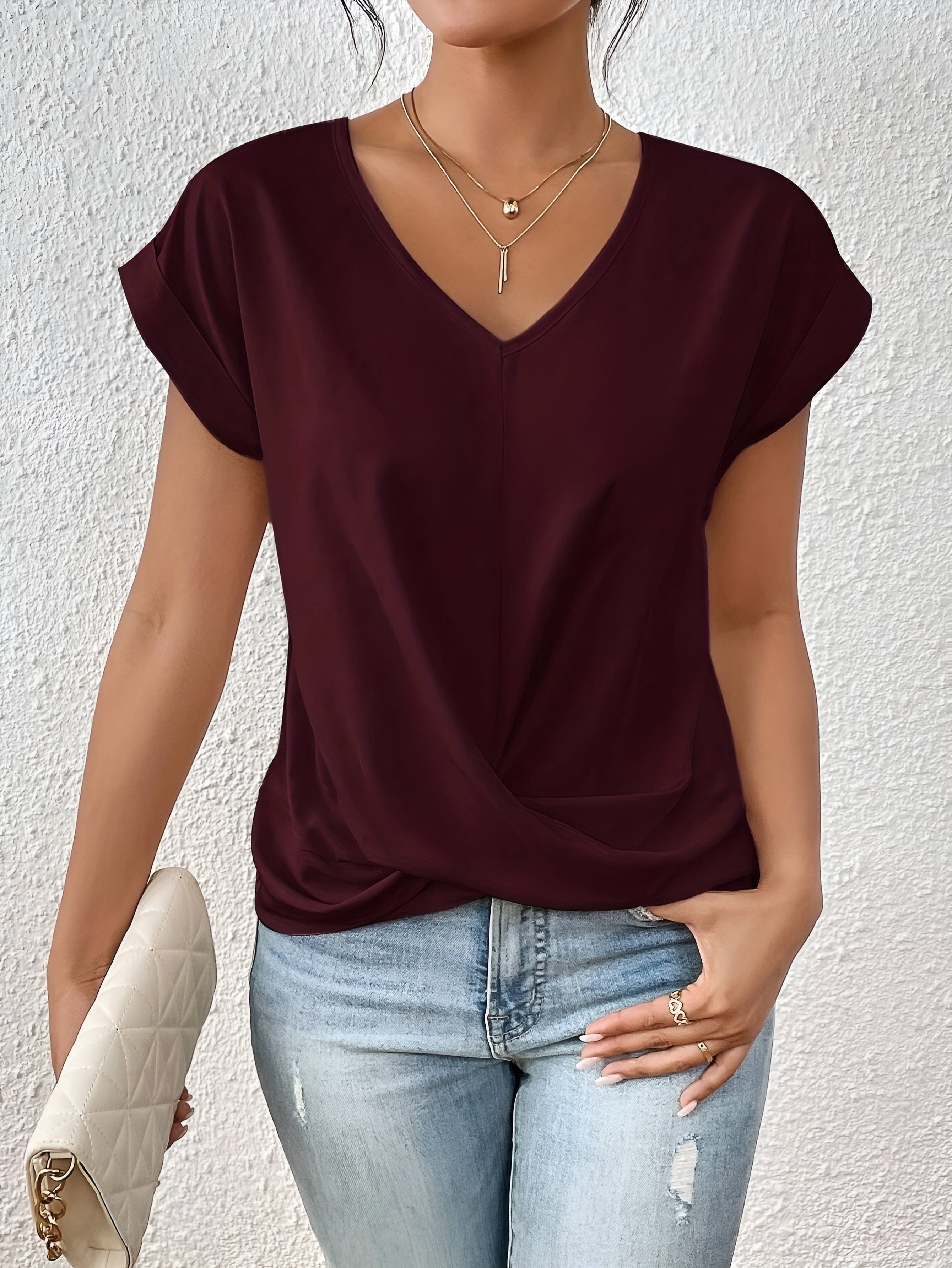 Serena™ – Soft Knit V-Neck Tee