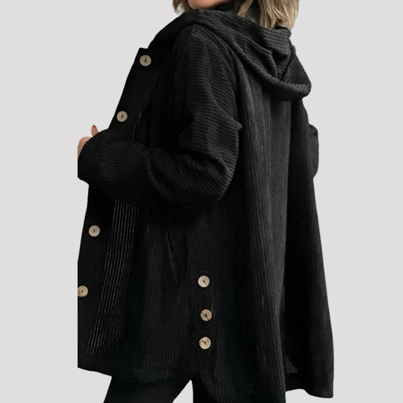 Ava | Casual velvet jacket with hood for autumn 🍂