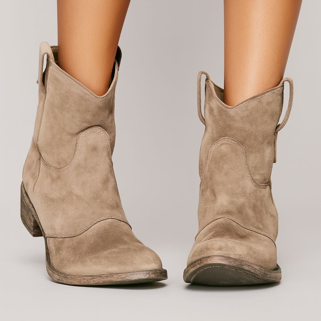 Celine | Western Suede Booties