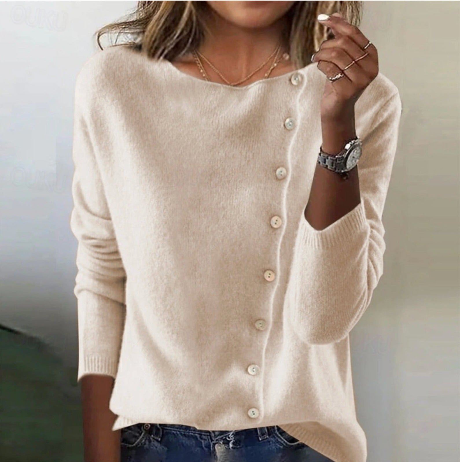 Clara - Cozy Long Sleeve Knit Sweater