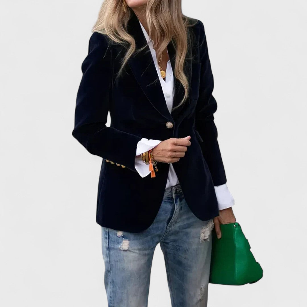 Julisse™ – Elegant Velvet Blazer