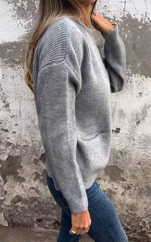 Jenneva - Classic Knit Pocket Cardigan